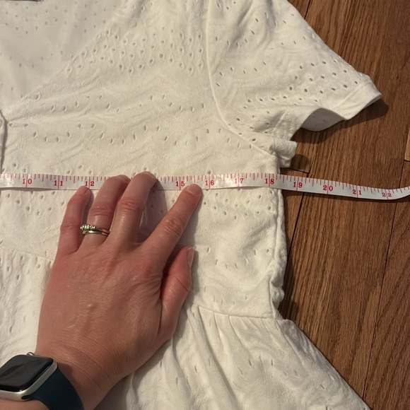 Fransa Elegant White Midi Dress with eyelet design - Picture 10 of 11